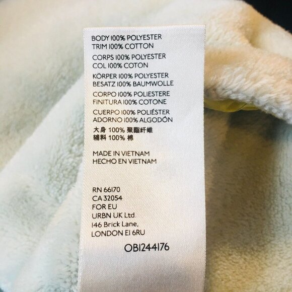 ANTHROPOLOGIE Janey Gray/Blue Neon Yellow Teddy Fuzzy Pullover Fleece Large - Picture 12 of 14